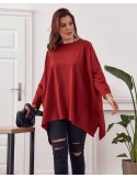 Burgundy tunic with longer sides FK562 - Online store - Boutique